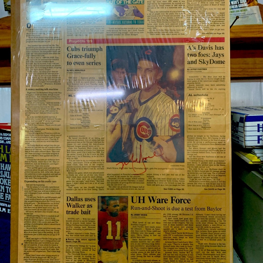 Rare Mark Grace , Cubs signature